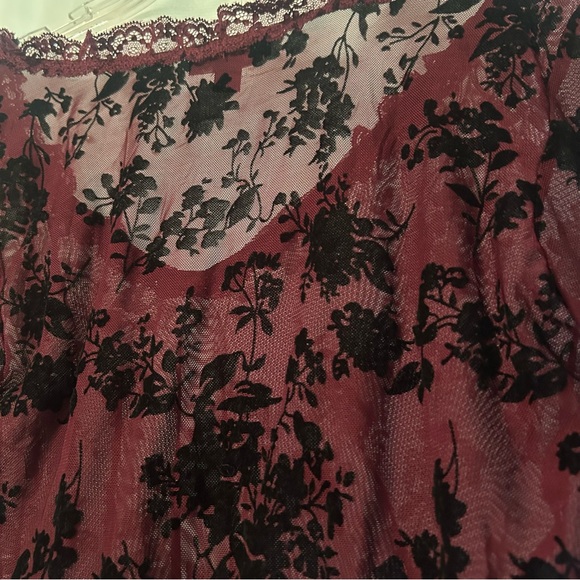 Bodysuit With Lace Detail Dark Burgundy WORN ONCE - Picture 7 of 12